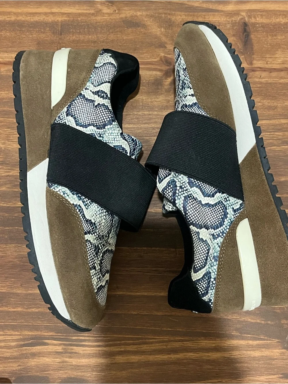 Antiono Melani Womans Airla Blue Snake Print SlipOn Sneaker Wedge Shoes Size 8M